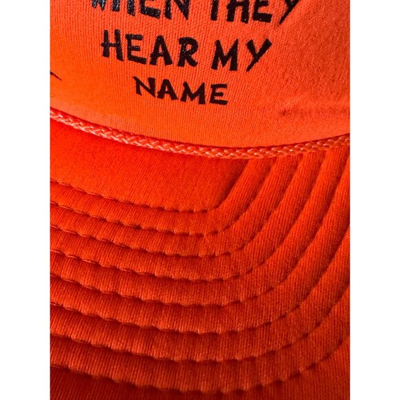 Blaze Orange hunting novelty Deer "Tremble" Snapback Hat - Picture 5 of 8